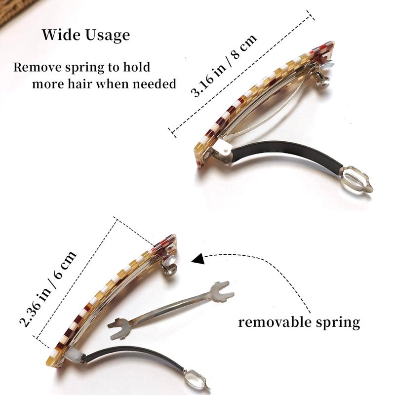 Markuii Hair Barrette for Women No Slip Acetate French Medium to Small Hair Barrette Clips for Thin, Short or Fine Hair, 2 Pack - Image 2